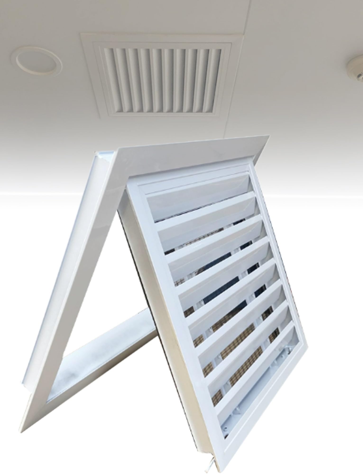 Rejilla de ventilación ajustable y panel de acceso con rejilla para difusor de suministro de aire, ventilación mejorada de cocina y ducha (30 x 30 cm)
