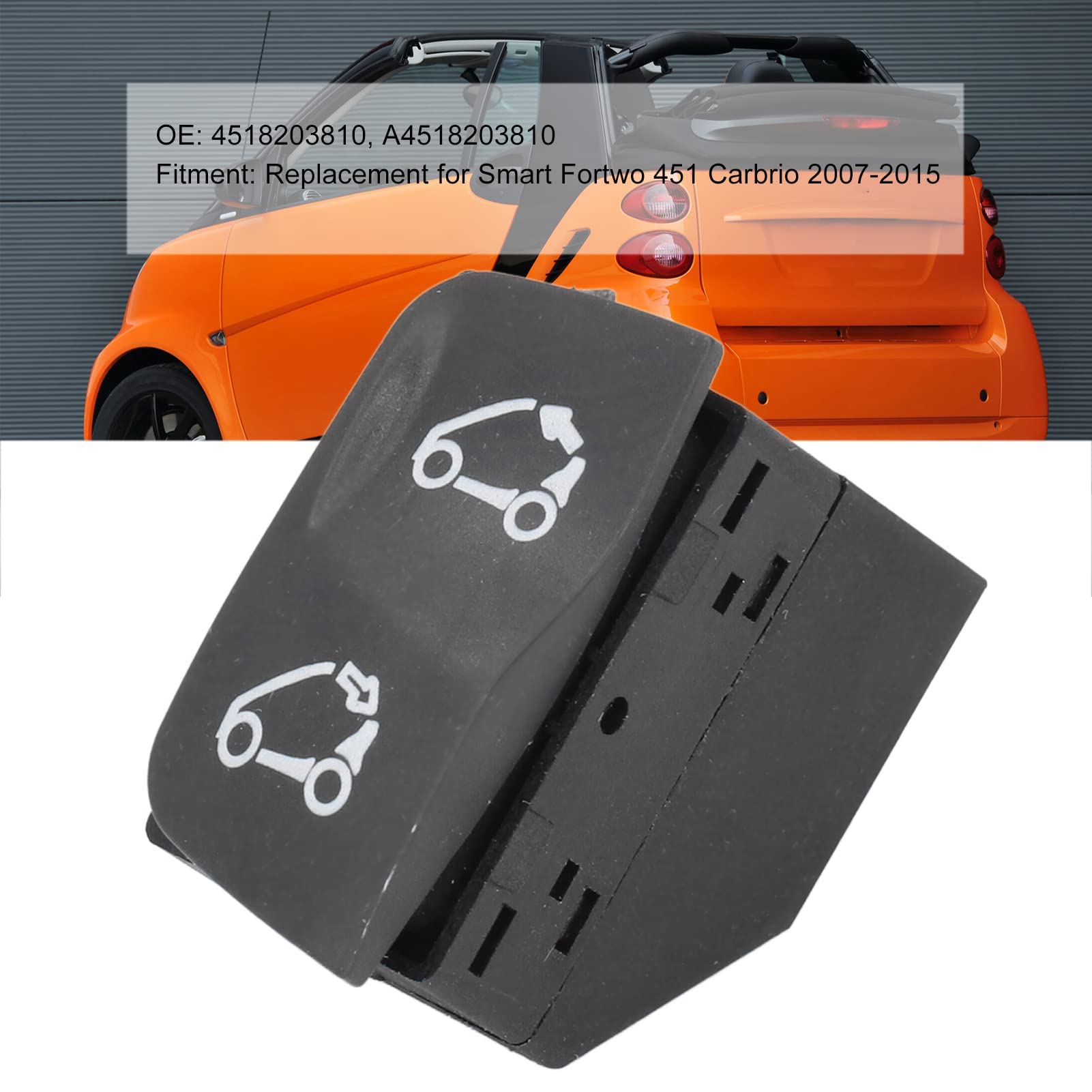 Interruttore Convertibile per Smart Fortwo 451 Cabrio 2007-2015 - Modulo di Controllo Tetto Elettrico ABS di Ricambio (Codice 4518203810) per Apertura/Chiusura Tetto