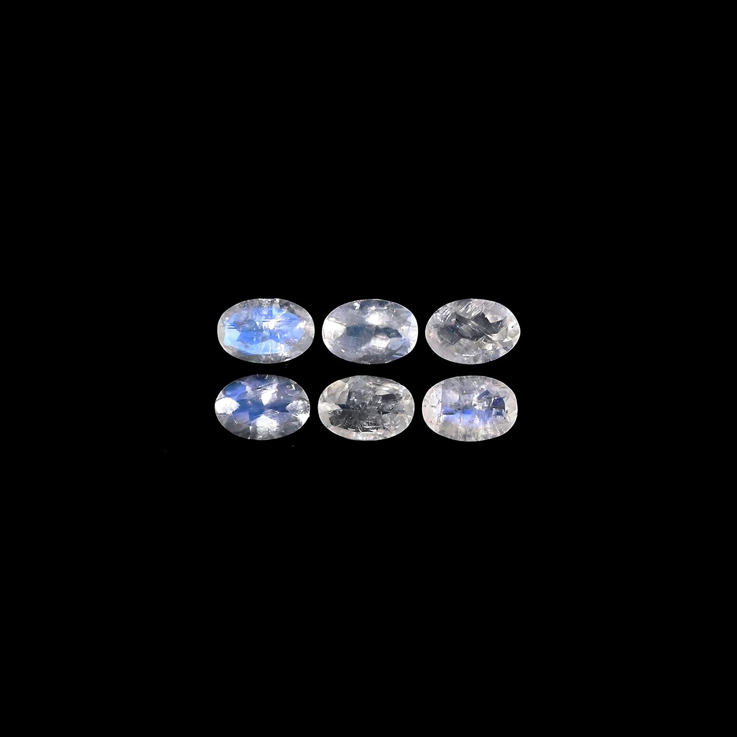 Rainbow Moonstone Faceted Oval 6x4mm Approximately 2.40 Carat, June Birthstone, for Jewelry Making (5316)