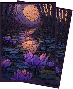 Stained Glass Black Mana - MTG Card Sleeves, 104ct, Standard Size | Perfect for Double Sleeving, Smudge Resistant Matte Back, Standard 66x92mm - Compatible with Magic The Gathering & TCG Cards