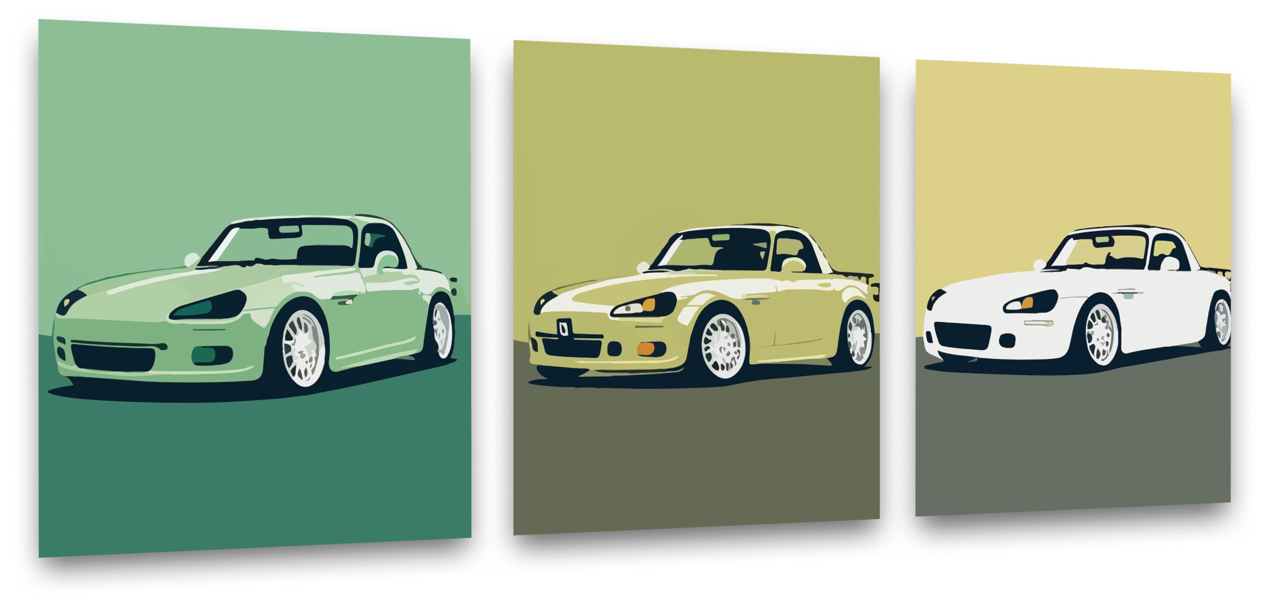 Inspirational Wall Art Co. - Rift | Set of 3 S2000 - Car Posters for Boys Room - Car Wall Decor - Car Room Decor - Car Posters for Men | 11x14 Inches Unframed