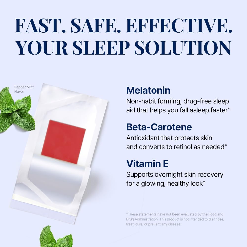ESTHER FORMULA Melatonin Strips (30 ct) | Sleep Supplement | Fast-Absorbing Oral Strips for Sleep Support with Magnesium Glycinate, Non-Habit Forming, No Water Needed, Peppermint Flavor