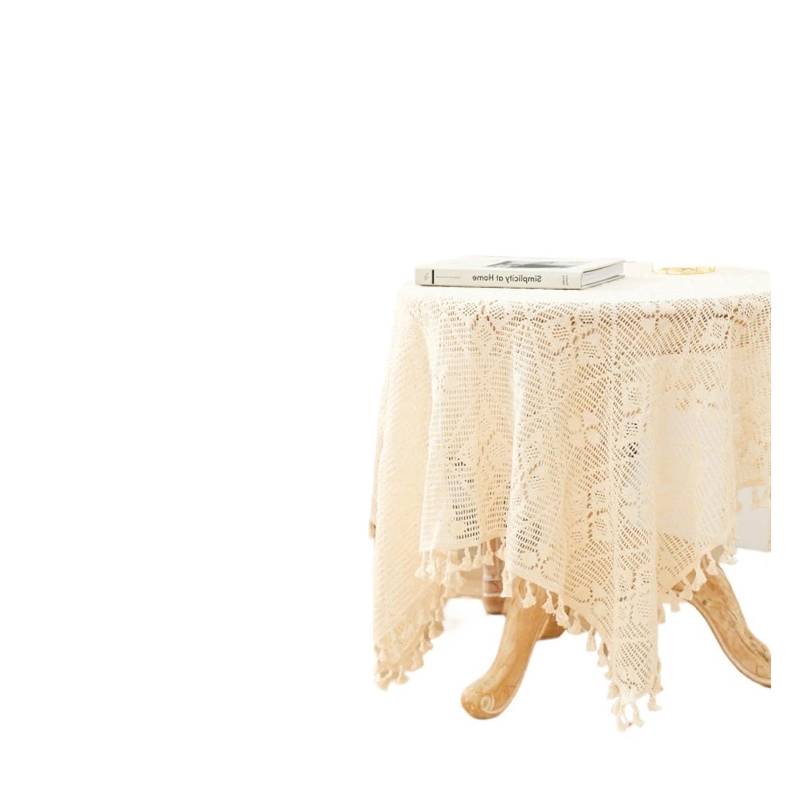VIOLDHHJK Lace Tablecloth Vintage Handmade Crochet Tablecloth Macrame Lace Table Cloth Covers Rectangle For Kitchen Dinning Tabletop Party(Color 2,1Pc 120x120cm)