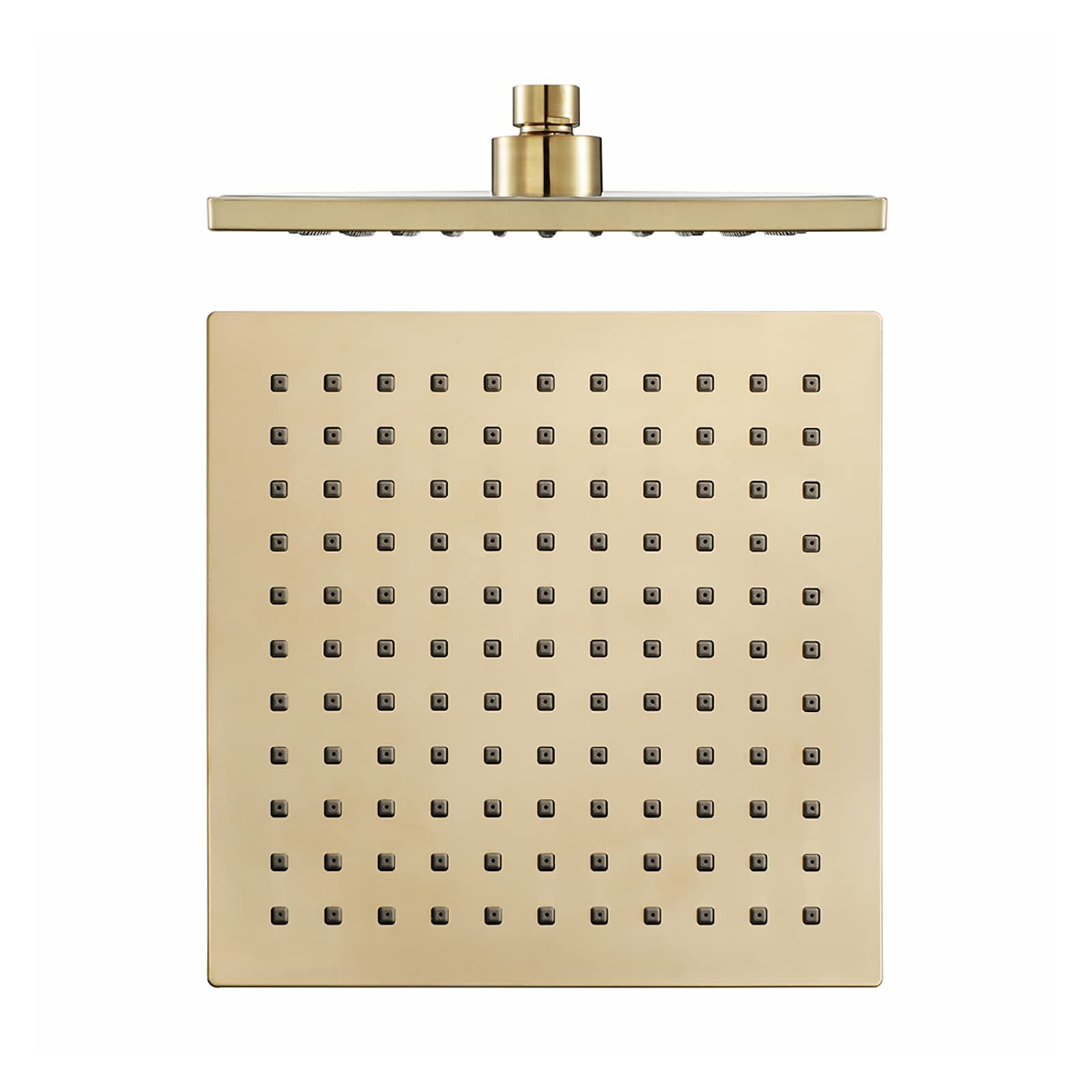 Cabezal de ducha cuadrado de alta presión de 8 pulgadas, cabezal de ducha de cascada de ABS ultrafino, diseño fijo, conexión G1/2, acabado de níquel cepillado para una experiencia de baño lujosa