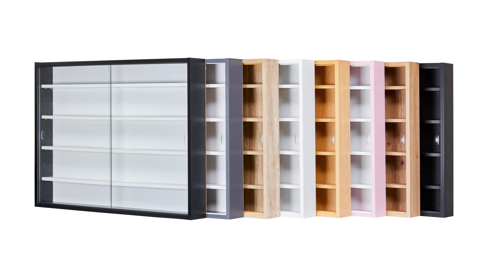 Inter Link - Vitrina de colección - Vitrina - Estantería de pared - Vitrina de cristal - Estantería de pared - Estantería colgante - MDF - Blanco (80x60x9.5cm) Compilati