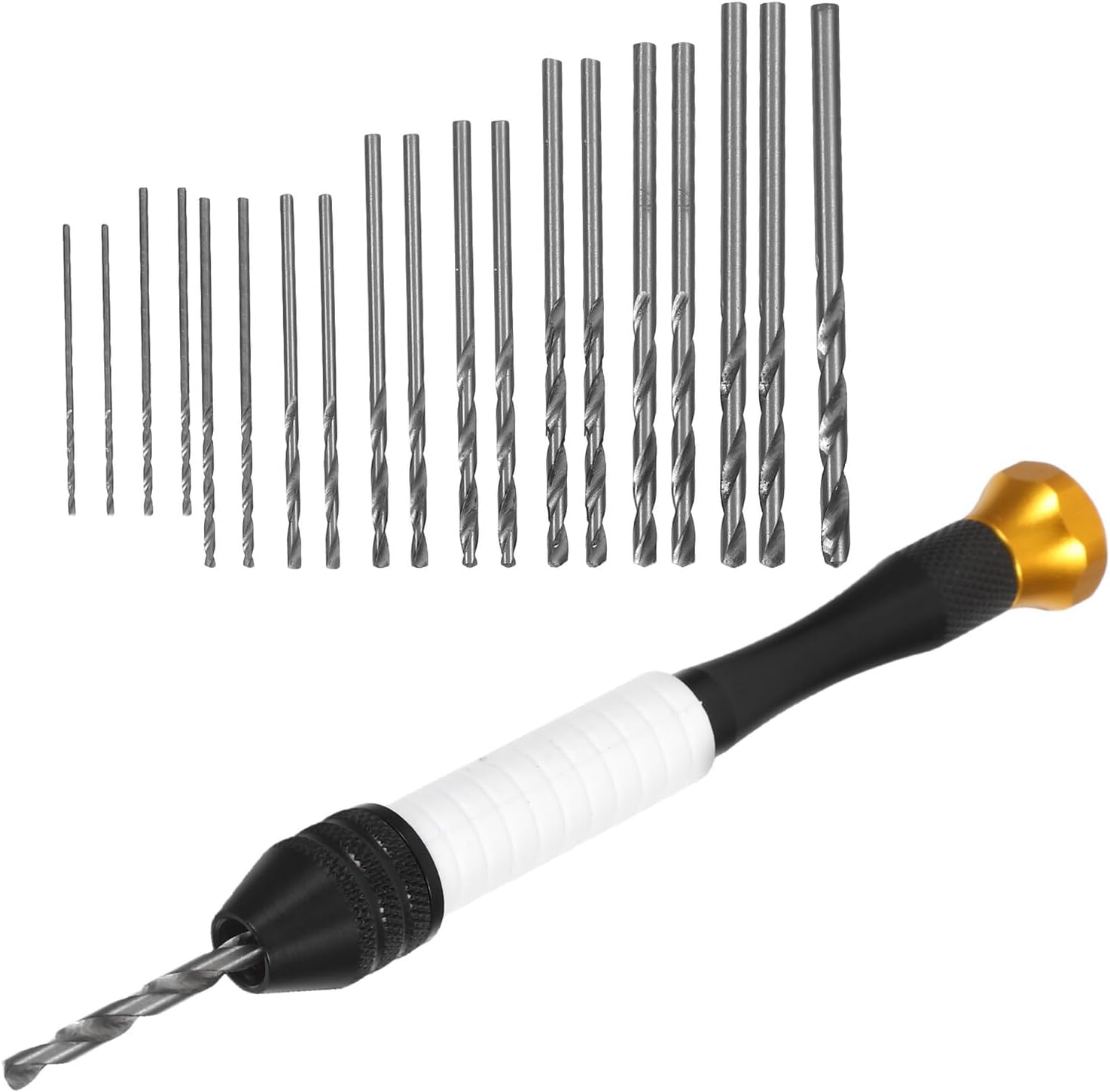 21pcs Miniature Hand Drill Kit with Twist Drill Bits and Pin Vise for Jewelry Making, DIY Craft Projects, and Precision Engraving Tools Set