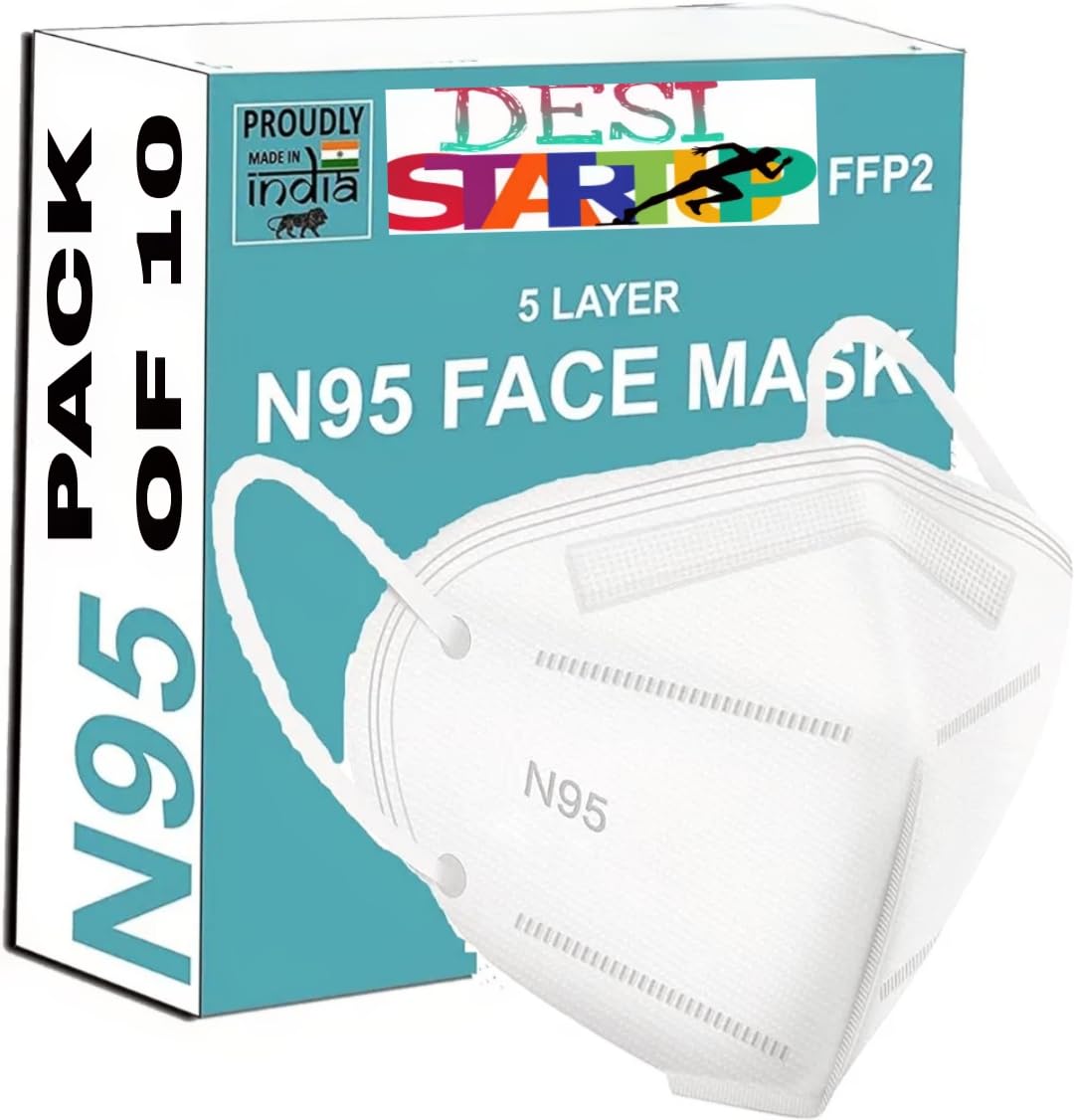 Desi Startup Unisex ISI Certified Non-Woven Fabric Reusable N95 Mask without Valve (White) (B08ZDMZTPR) Amazon Price History, Amazon Price Tracker