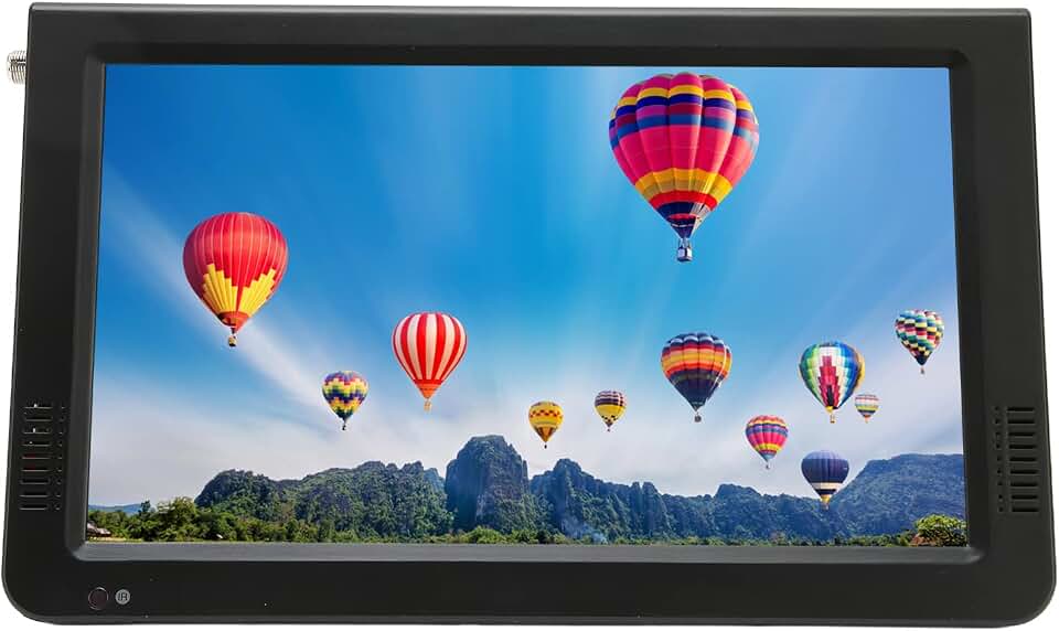 Cryfokt TV Digital ATSC Portátil de 10 Polegadas, Tela LED 1080P Com Slot para Cartão SD USB, Bateria Recarregável de 1800mAh Integrada e Carregador de Carro, para Acampamento Ao
