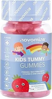 Kids Probiotic Gummies – Probiotics for Children – Kids Kind Tummy Gummies – Vegetarian - 1 Month Supply – Vitamin D & Calcium – 30 Chewable Kids Vitamins – Childrens Gut Health - by Novomins