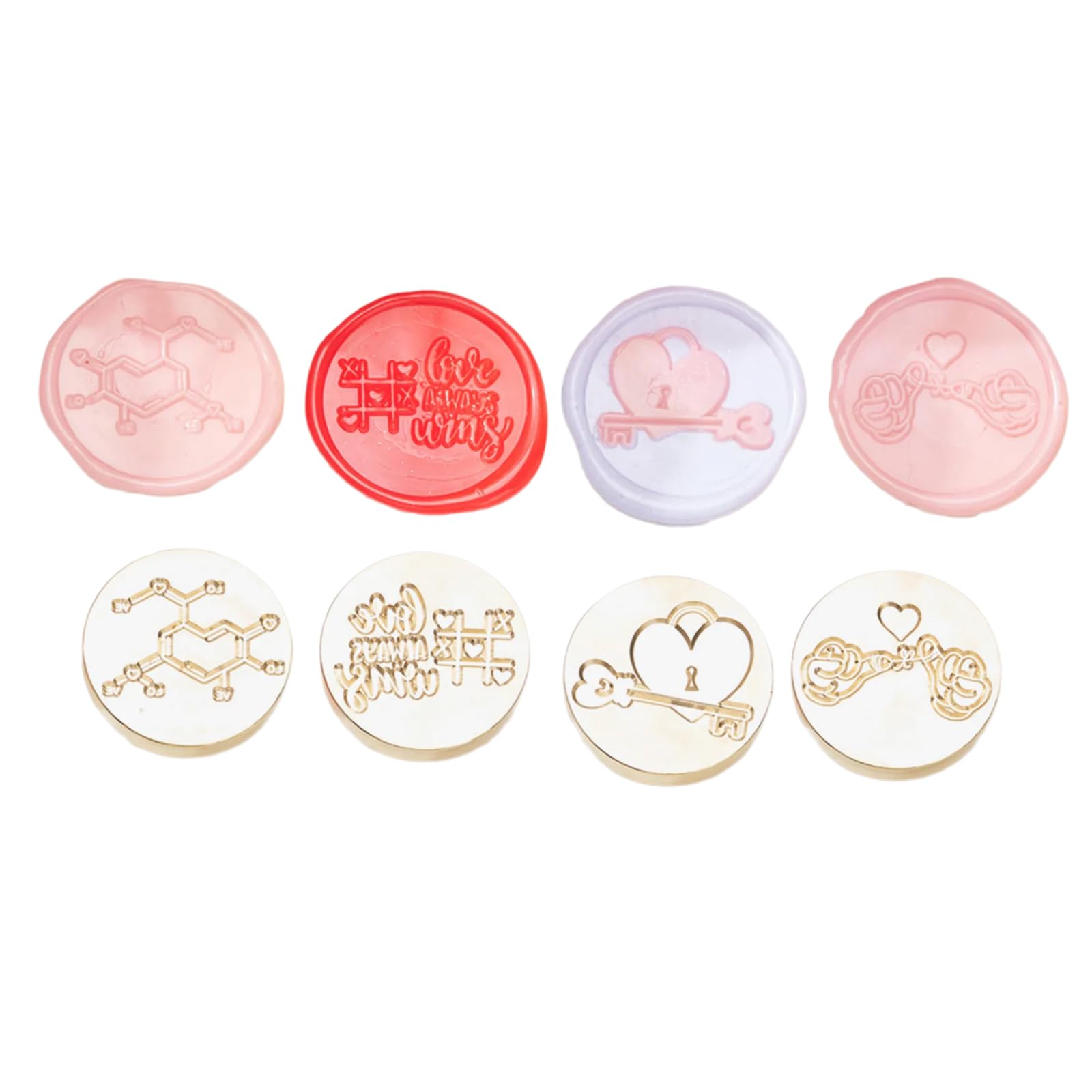 Yhplxyuus 4Pcs Love Heart Seal Stamp for Embellishment Wedding Themed Seal Stamp Head for Invitation Valentines Card Package Scrapbooking Supplies