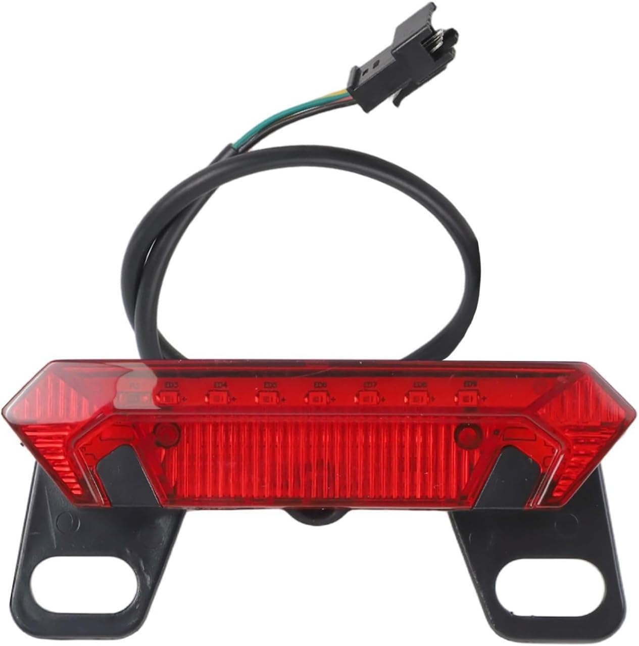 Electric Bicycle Rear Tail Light, 36-60V DC Input, Waterproof Plastic Housing, Brake & Night Mode, for E-bike Commuting and Night Riding