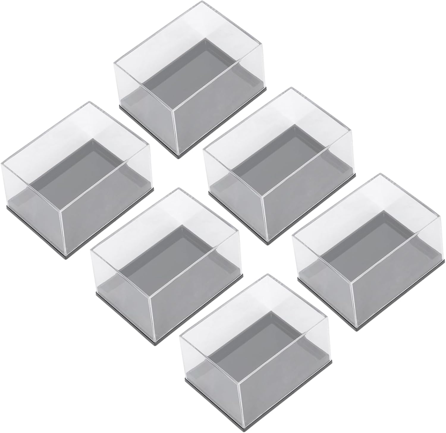 Alipis 12pcs Transparent Plastic Mineral Specimen Display Storage Cases Square Organizers for Collectibles Lightweight and Compact Sample Boxes for Collection