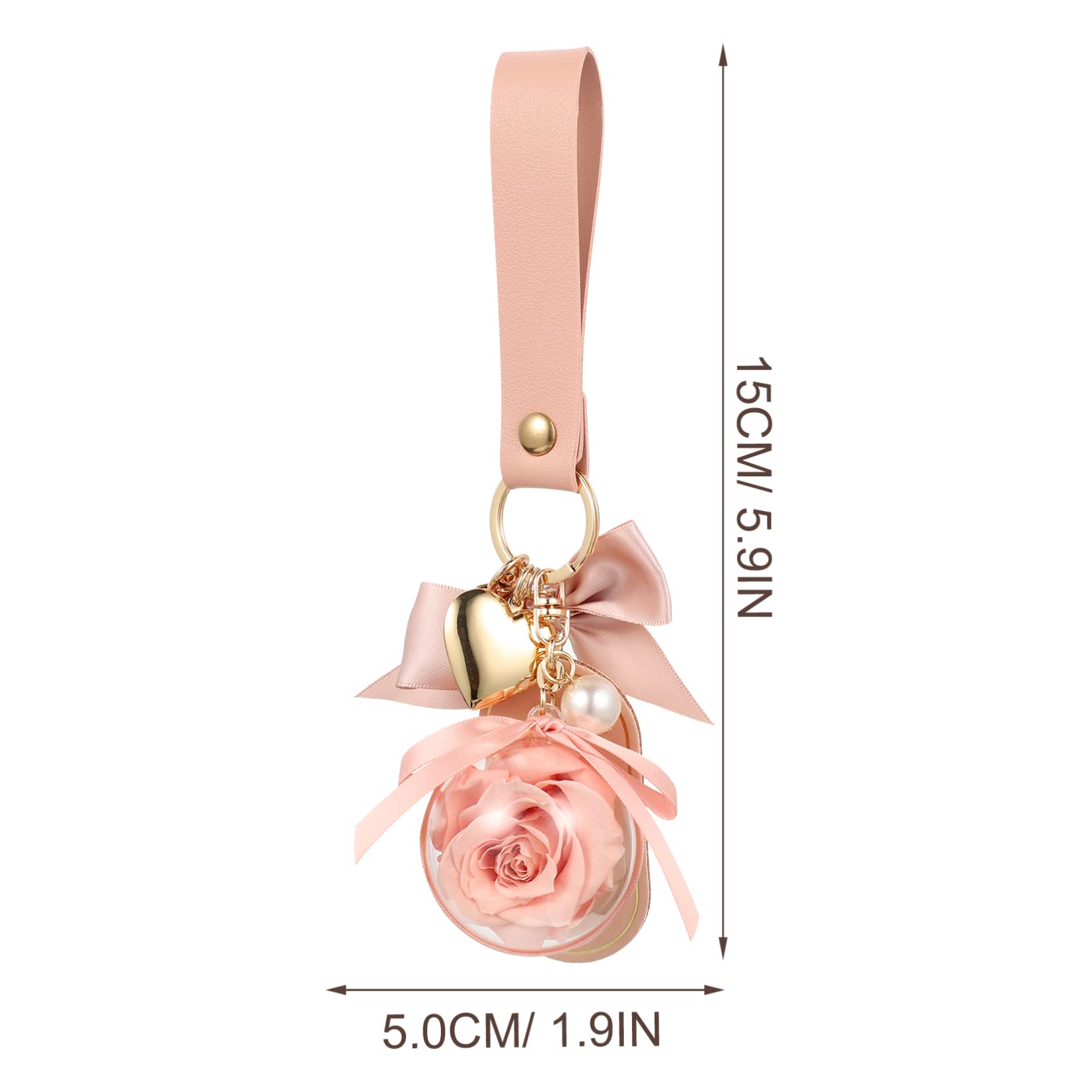 SHERCHPRY konservierter Blumen-Schlüsselanhänger Bausatz Perlen Zubehör Reize Quaste personalisierte schlüsselanhänger bag charm Rucksackanhänger Schlüsselketten Leder Rosa