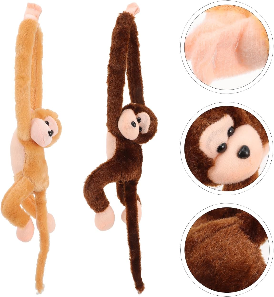 Abaodam 2Pcs Hanging Monkey Plush Monkey Stuffed Animal Cute Toy for Christmas Jungel Theme Birthday Party Favors Decorations