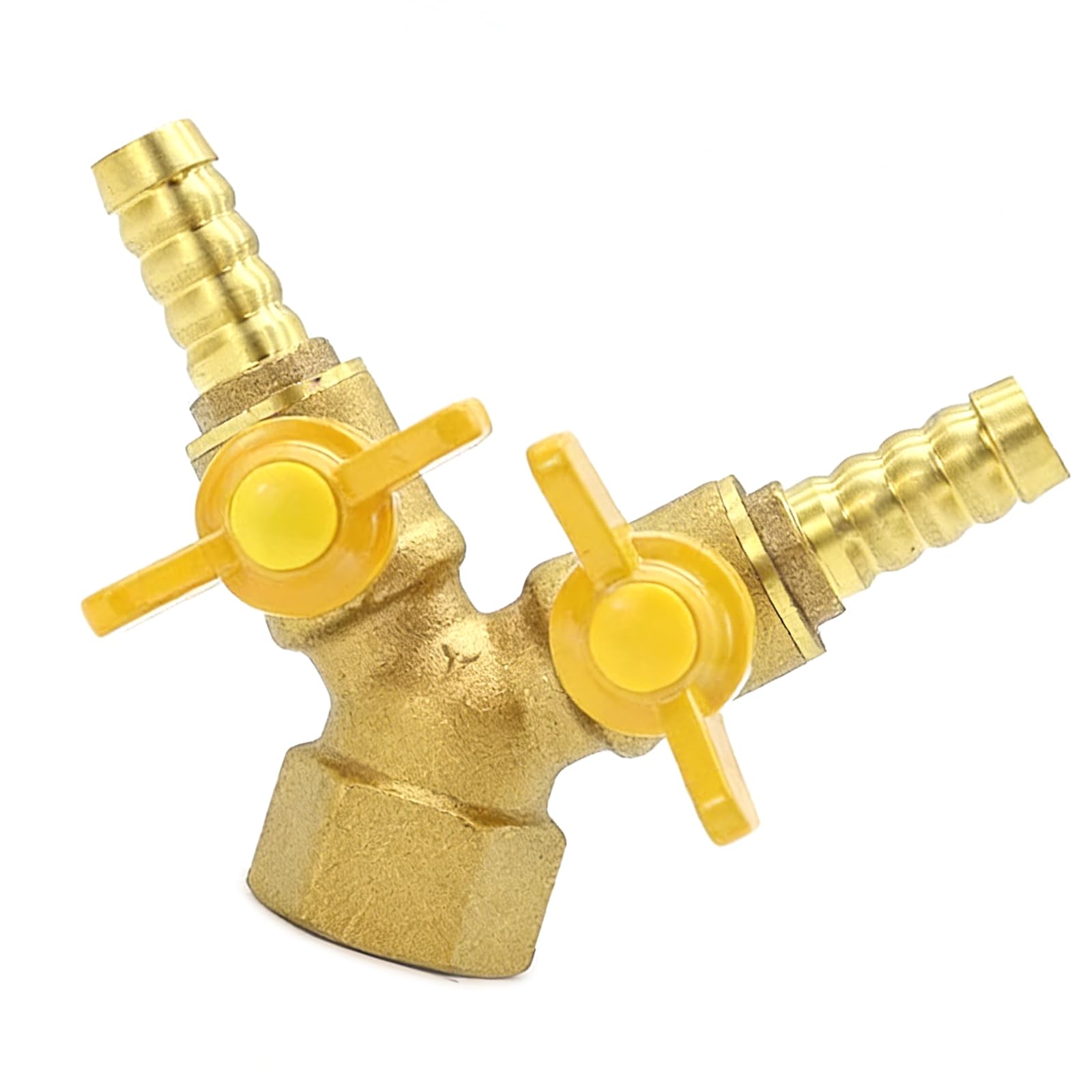 Brass 2 Way Tap Adapter Garden Irrigation 2 Way Double Hose Adapter Adjustable Control Faucet Connector Home Heating Pipe Fitting