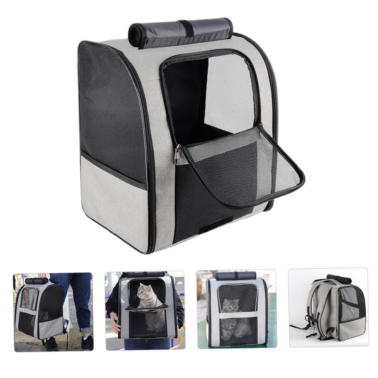 Mobestech Katzentragetasche mit Atmungsaktivem Design Haustierrucksack für Reisen und Ausflüge Robustes Material Verstellbare Schultergurte für Bequemen