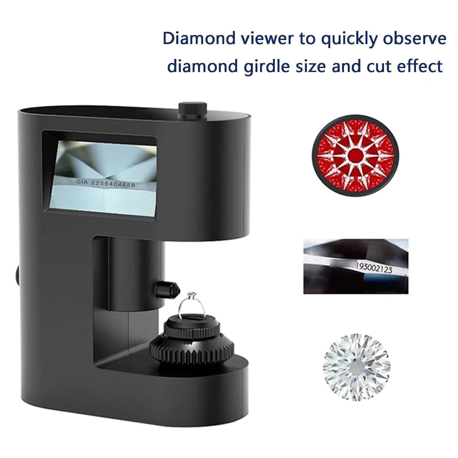 Visualizzatore microscopio diamantato, ingrandimento 30-200x, display a doppio schermo/luce LED, risoluzione 480 x 845 per test e identificazione accurati del diamante