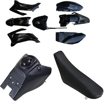 Plastic Fender Fairing Kit & Fuel Gas Tank & Seat for TTR-R110E Pit Dirt Bike Black