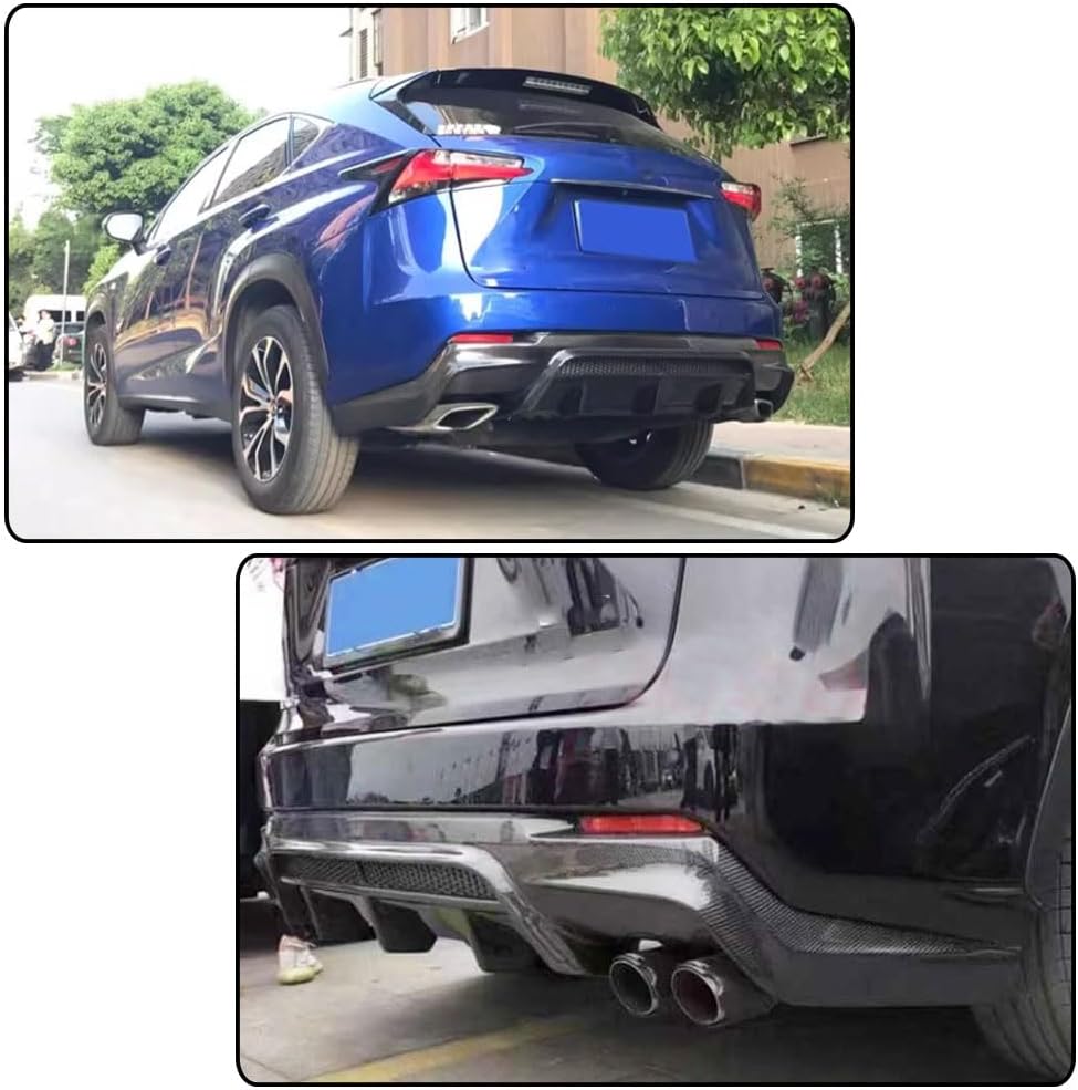 Carbon Fiber Rear Diffuser Compatible with Lexus NX200T NX300H UX200 ES300H 2015-2020 Lower Bumper Lip Spoiler Body Kit Factory Outlet
