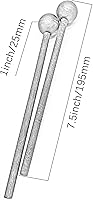 Vista 5 de 1 par de mazos de xilófono de goma de 7.5 pulgadas de largo, mazos de tambor de lengua, palitos de percusión, martillo con mango de madera