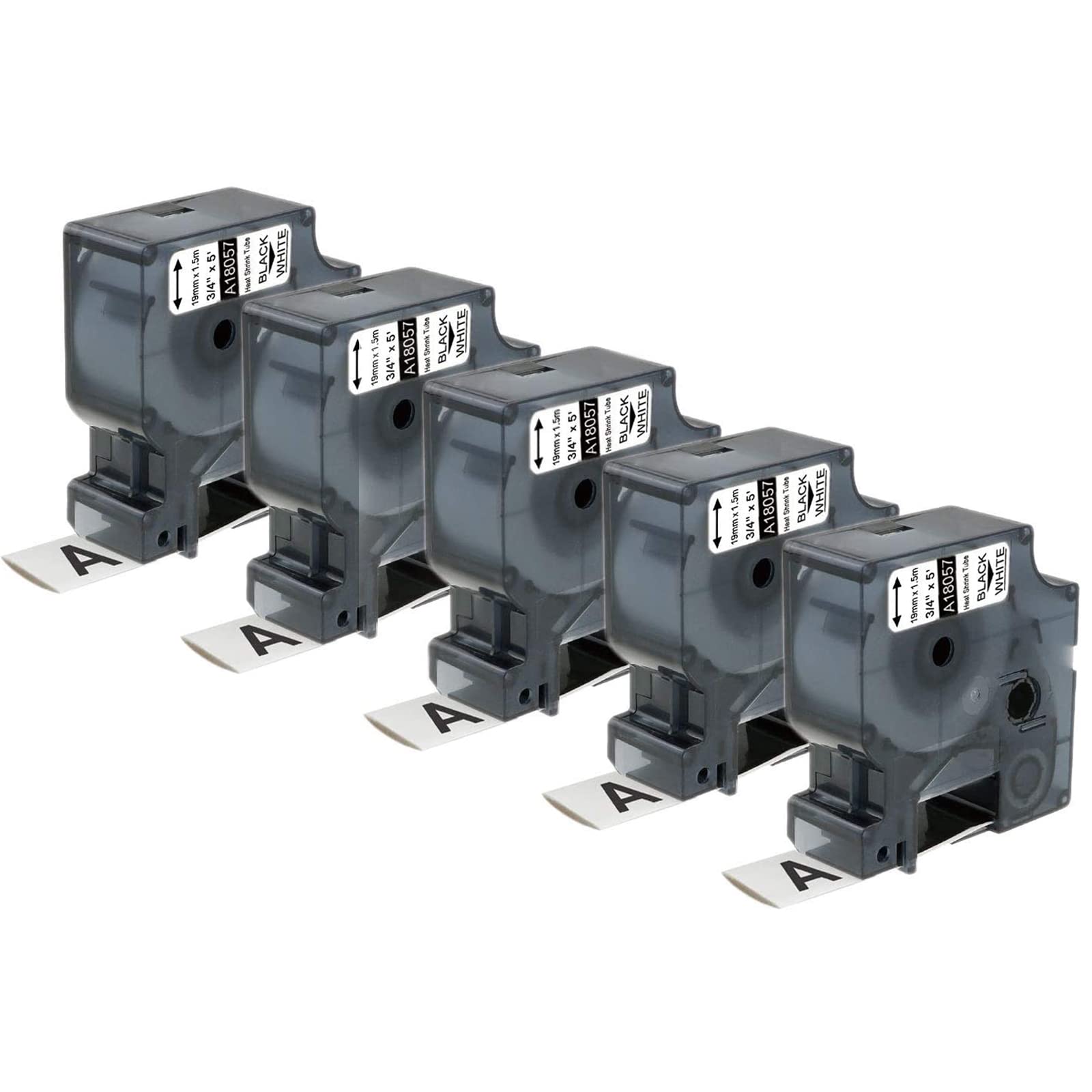 Aonomi Rhino 3/4" 19mm Heat Shrink Tubes Replace for DYMO Rhino A18057 18057 Black on White Heat Shrink Tubes Compatible with DYMO Rhino 4200 5200