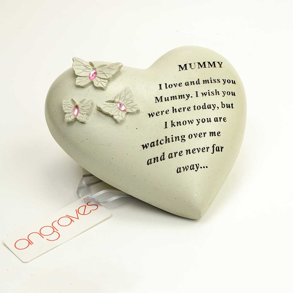Angraves Special Mummy Butterfly Gem Heart Graveside Memorial Ornament Plaque