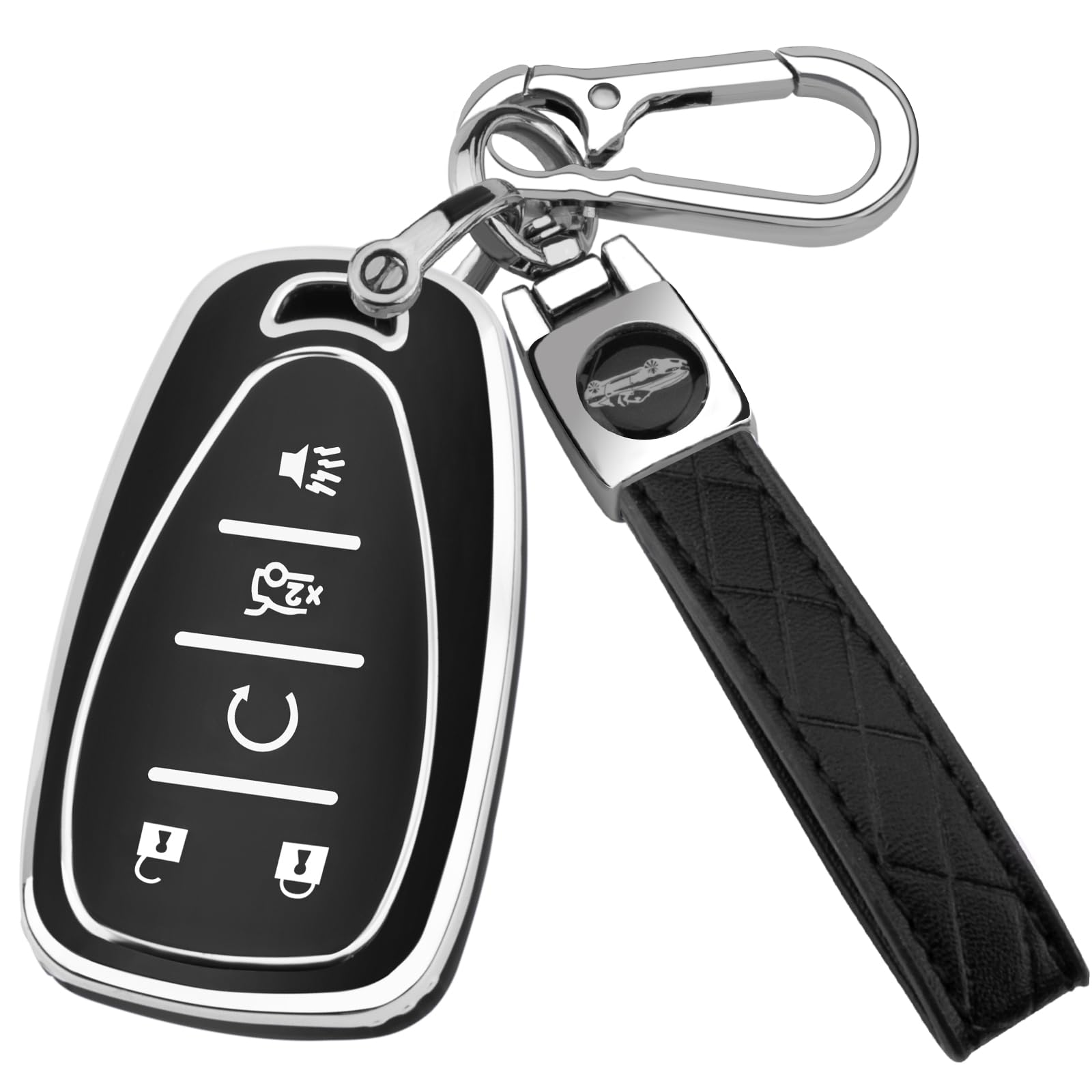 XIYANG TRADE for Chevy Key Fob Cover with Keychain,Soft TPU Key Case Shell Full Protection for 2016-2021 Chevy Equinox Malibu Camaro Cruze Blazer