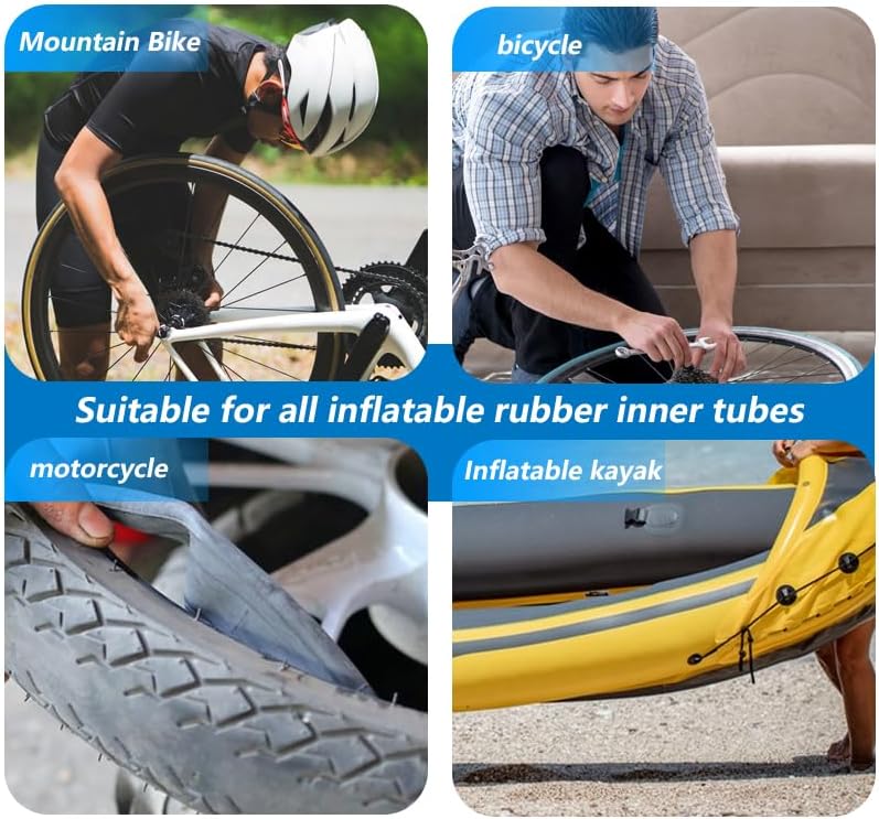 Miniatura 4 de Kit de reparación de neumáticos de bicicleta, 25 piezas de parches de pinchazos de tubo interior de bicicleta, kit de reparación de parches de