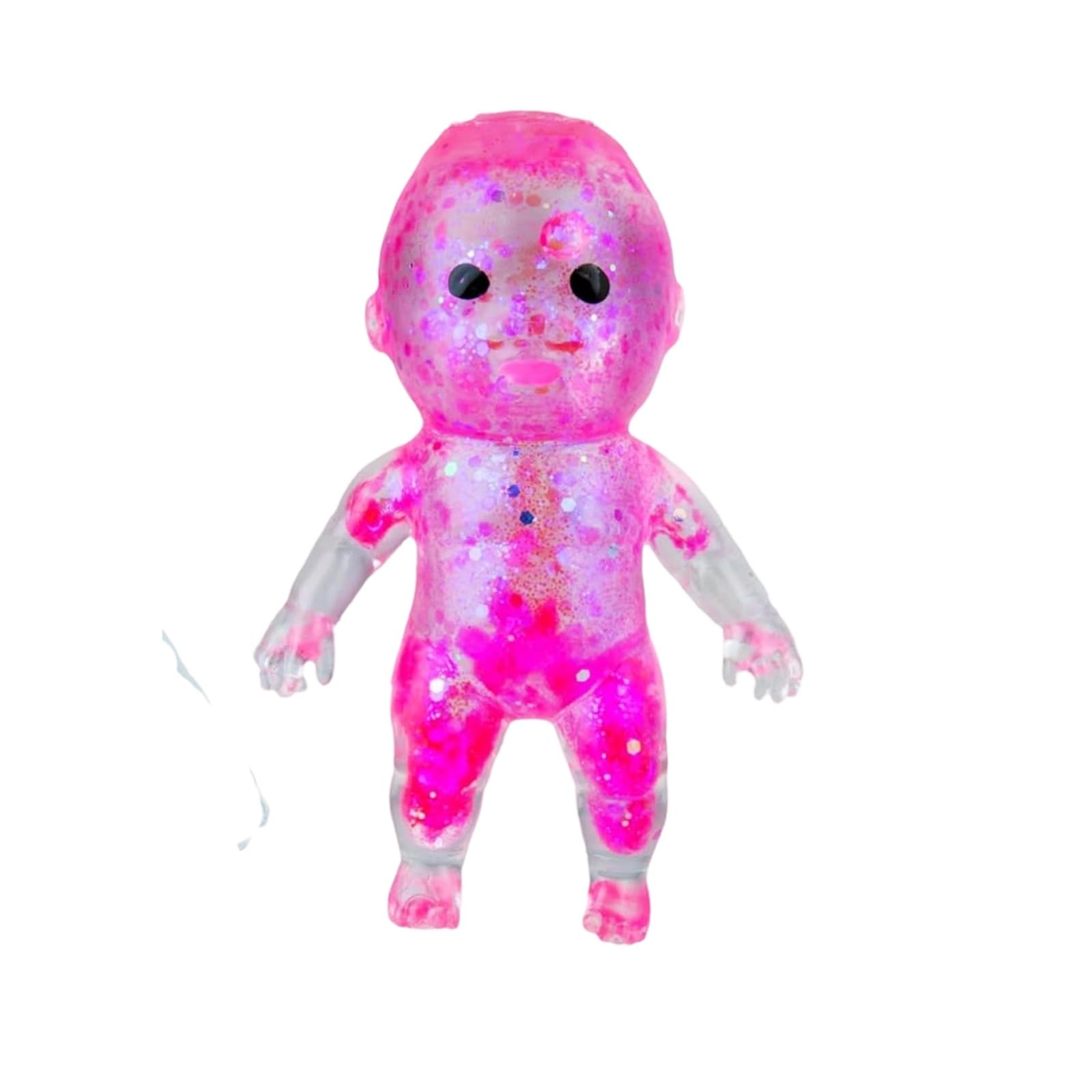 Sparkly Squishy To Stretch, Squeeze, Collect, And Trade - Fun Stress Relief, Sensory And Fidget Portable And Lightweight, For Kids Adults Home Office Work (Pink)