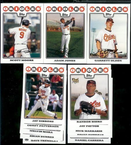Baltimore Orioles Baseball Cards - 5 Years Of Topps Team Sets 2004,2005,2006,2007, 2008 - Includes ALL regular issue Topps Cards For 5 Years - Includes Stars, Rookie Cards & More