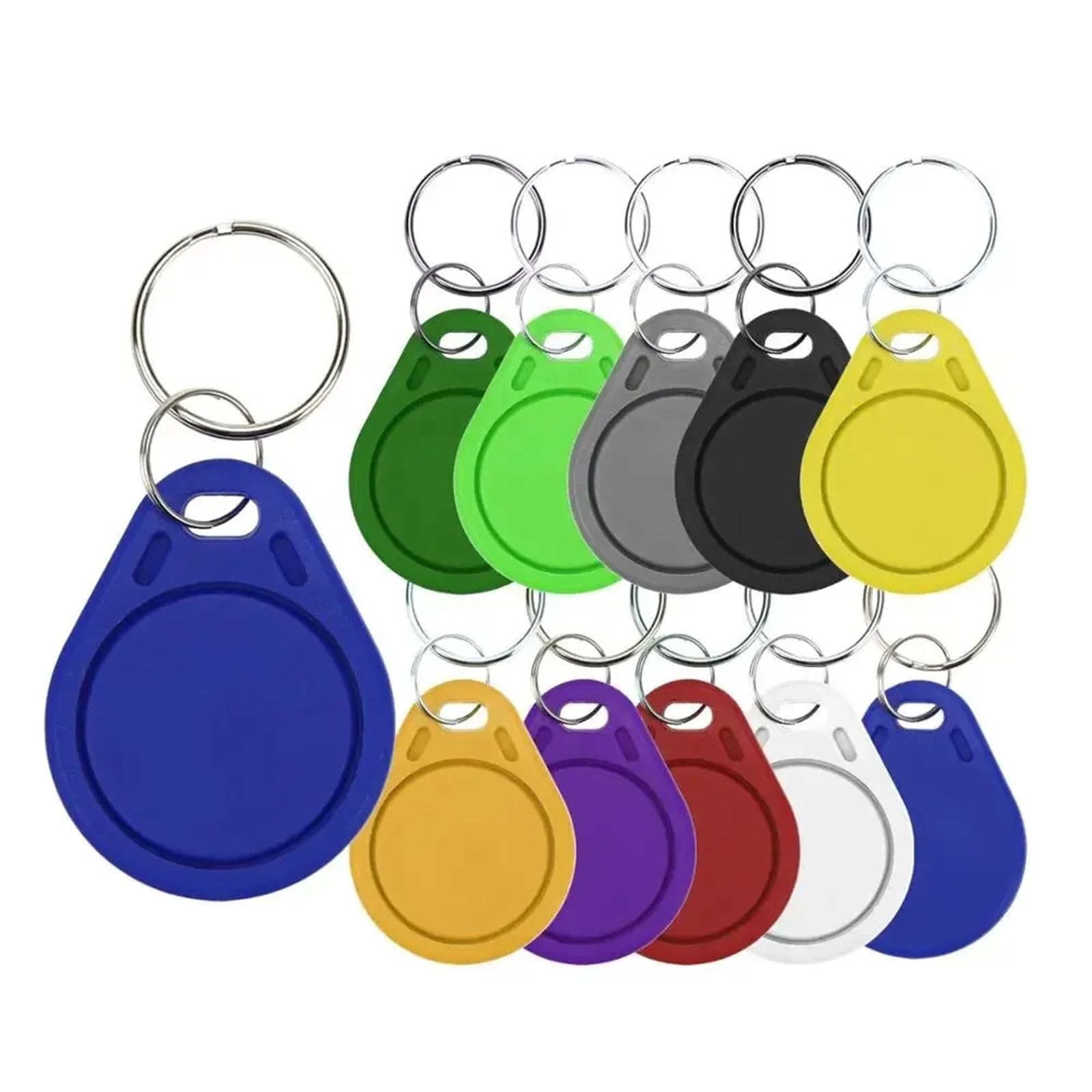 100pcs UID Keys 13.56mhz Keyfob Keychain RFID Access Control Clone Key Card Token Writable IC Card Clone Changeable Waterproof(Mixed 100pcs UID Key)