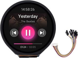 1.28inch Touch Round LCD Module with Touch Panel, 240×240 IPS Capacitive Display Screen, 65K RGB Color, SPI & I2C Port, GC9A01 & CST816S Chip, for Raspberry Pi/Raspberry Pi Pico/Ardu/STM32, etc