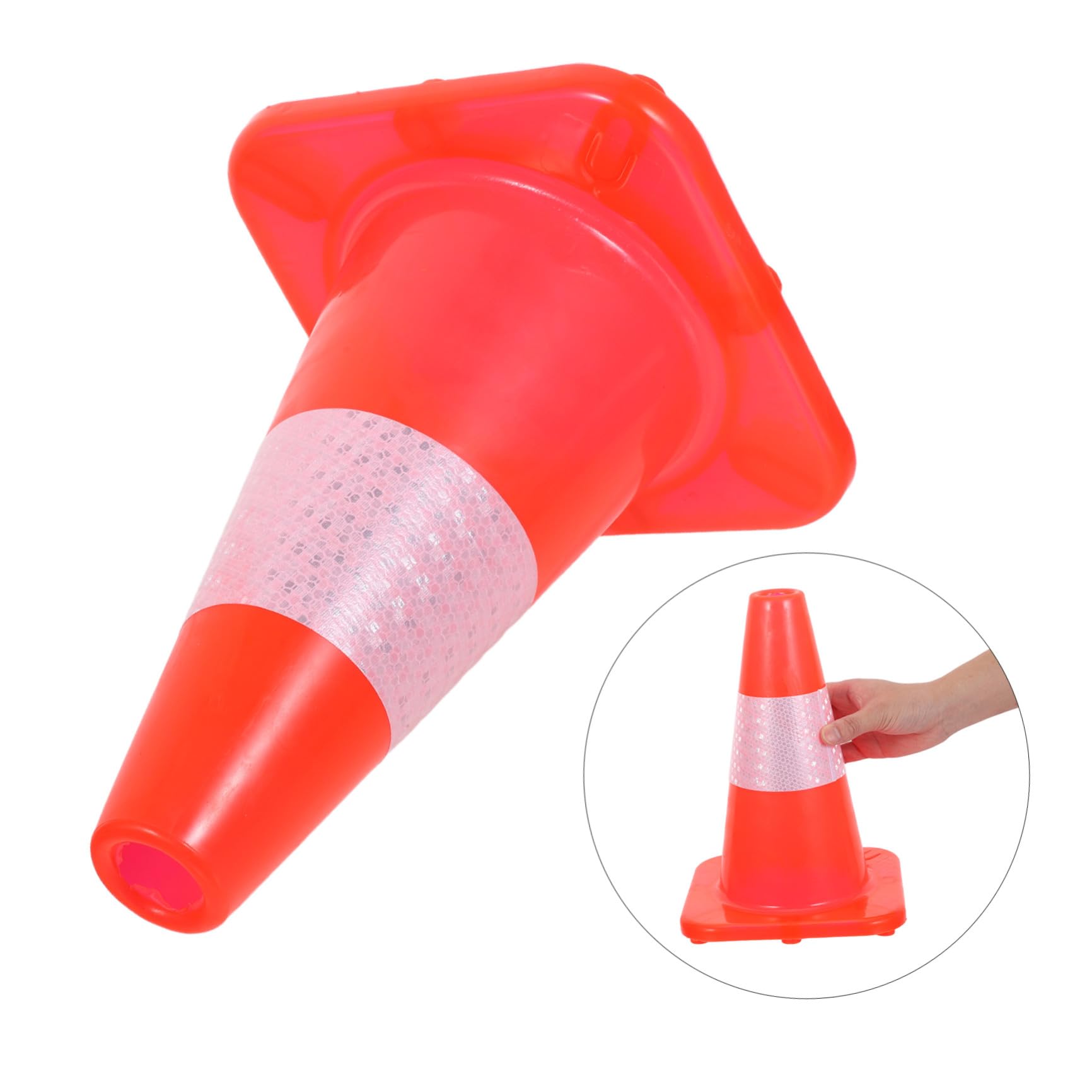 ABOOFAN 3 Pièces Cône de Sécurité Orange en Plastique Résistant aux Intempéries avec Haute Visibilité pour Piétons et Véhicules en Situation d'urgence en Parking