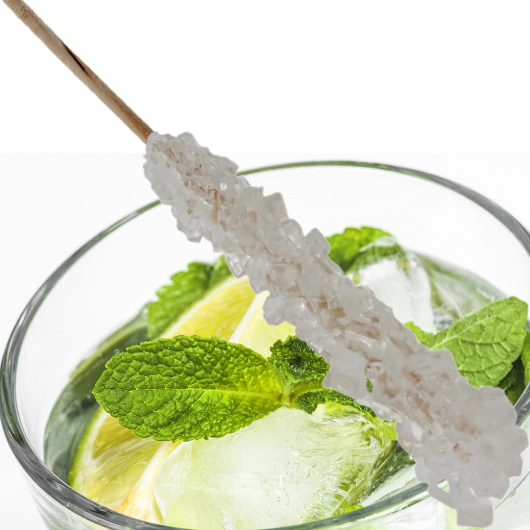 Palitos de caramelo de roca blancos, 100 unidades