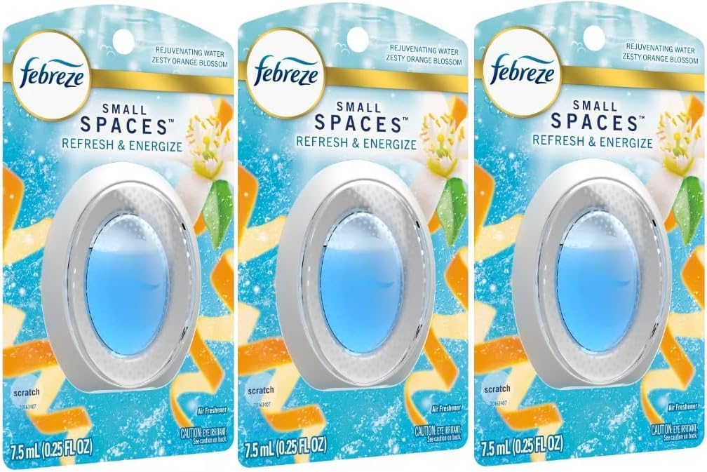 F.e.b.r.e.z.e Small Spaces Air Freshener- 0.25 fl oz(Pack of 3) (Refresh & Energize)