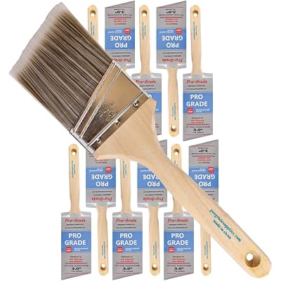 Pro Grade - Paint Brushes - 12Ea 3" Angle Brushes