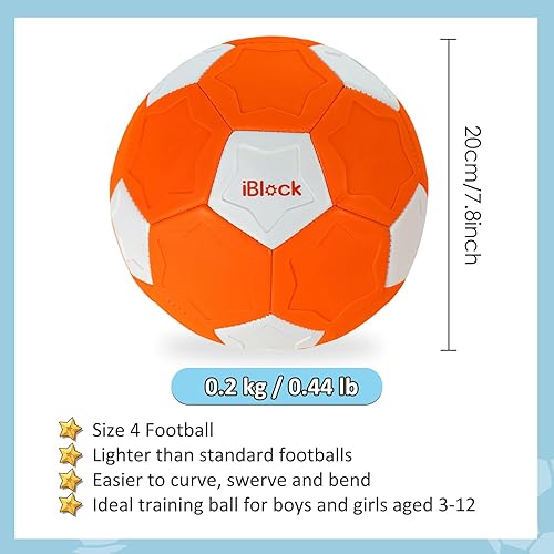 Miniatura 4 de Balón de fútbol Curve para niños tamaño 4, pelota de fútbol suave Swerve para niños y niñas, juegos de actividades en interiores y exteriores, juego