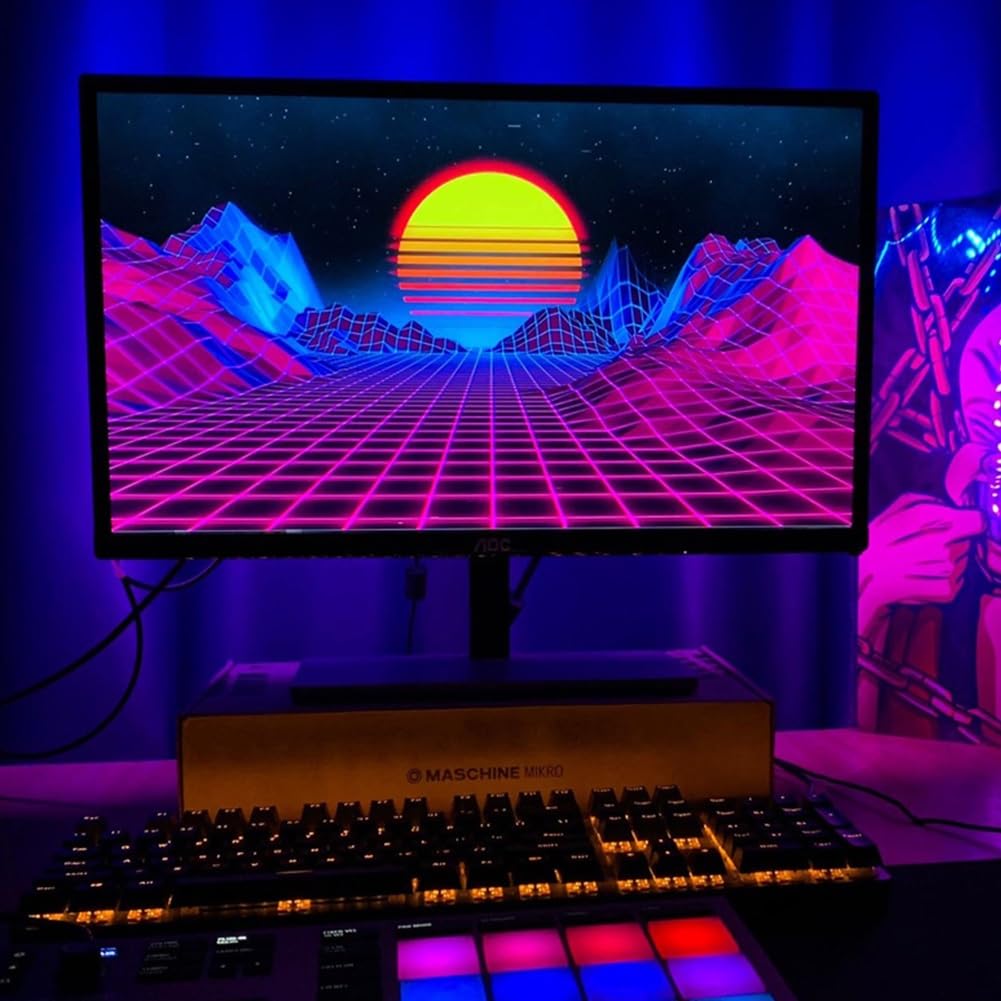 DONGXIAO Tiras De Luces Decorativas, Luces LED For Pantalla De Computadora, Luces Ambientales, Luces De Fondo Sincrónicas Con La Pantalla, Luz LED For TV Con Sincronización De Música(2.5M 60LEDs Kit)