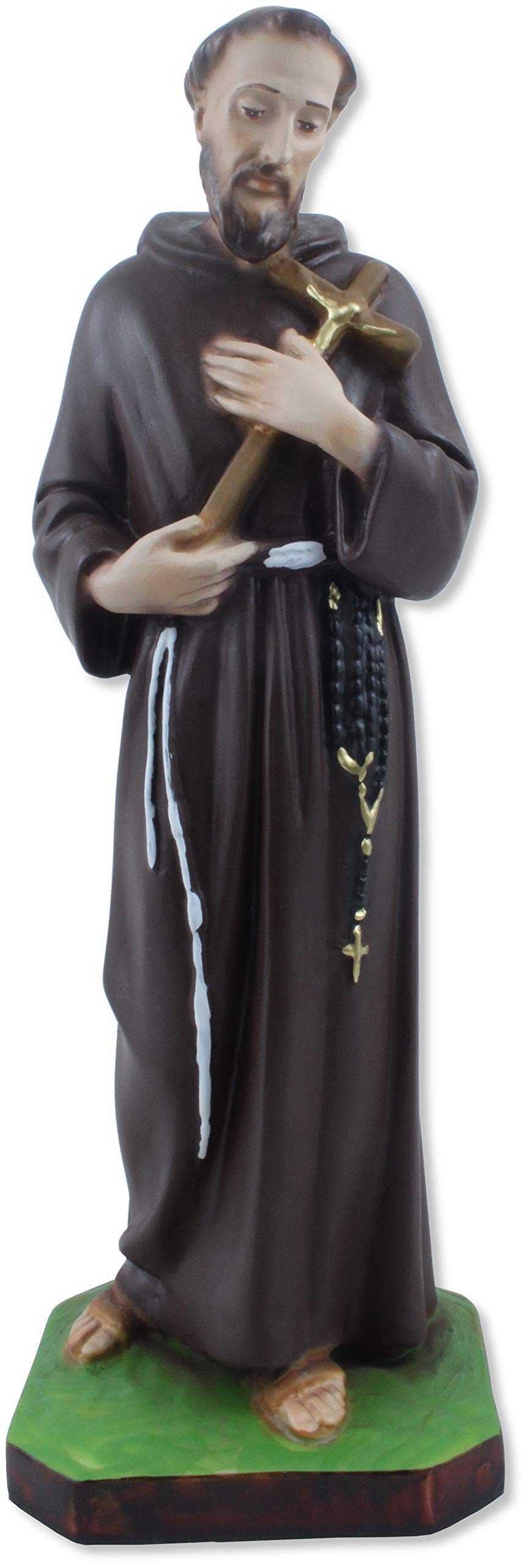 Proposte Religiose Statua di S. Francesco d'Assisi in Resina. Altezza cm 30. Dipinta a Mano.