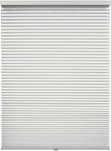 Miniatura 3 de BlindsAvenue Plisado personalizado de  pulgadas, persianas celulares, color casi blanco, tela filtrante de luz disponible en 2 sistemas de elevación
