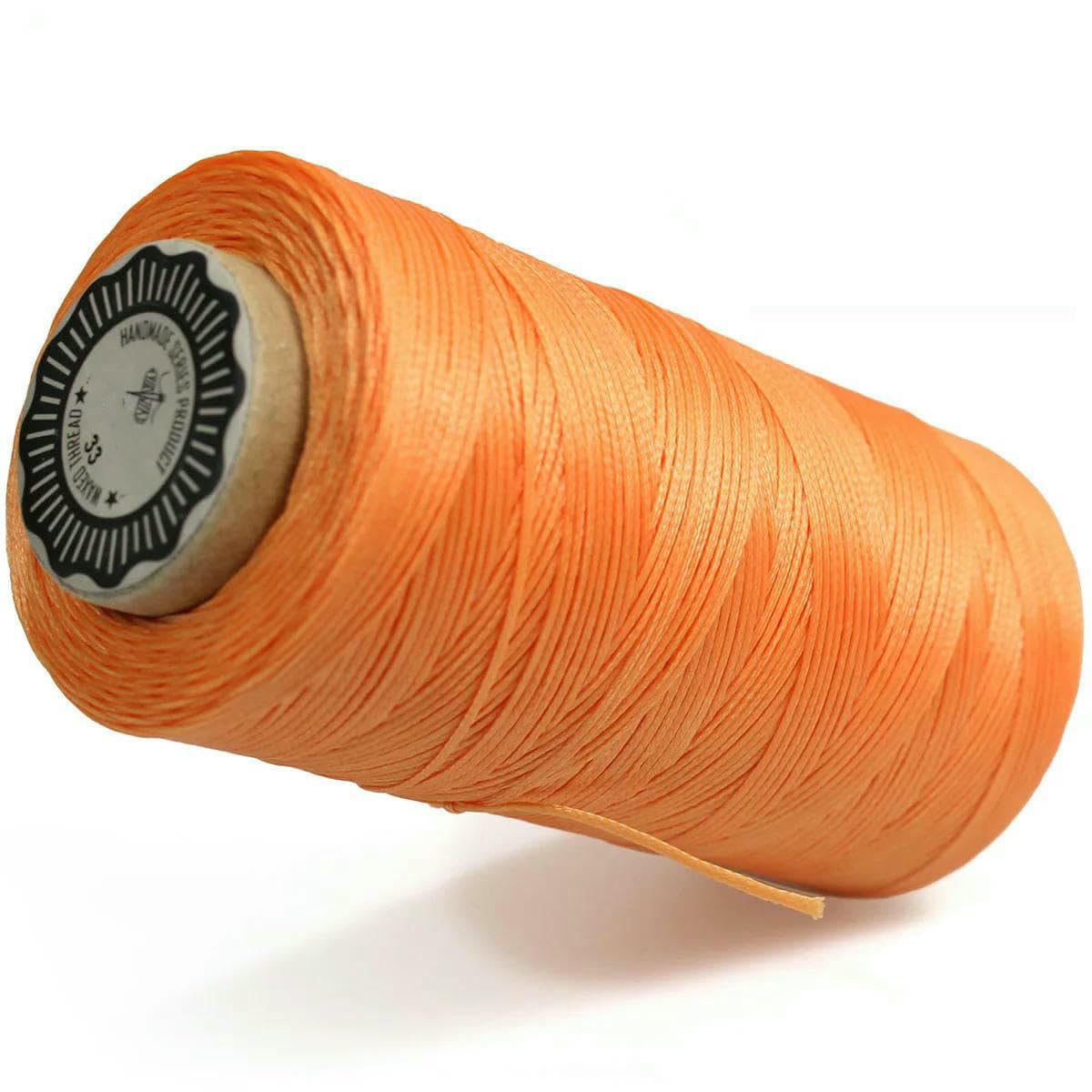 Flat Waxed Thread for Leather Sewing Wax String Polyester Cord Craft Stitching Bag Bookbinding Sail Bracelet Braid Jewelry -Orange-1.0mm Flat L-200M