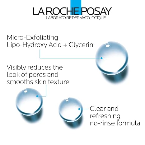 La Roche Posay Effaclar Pore Refining Lotion with Active Ingredient LHA and Salicylic Acid For Oily Blemished Skin Micro-Exfoliating and Soothing Skin 200 ml