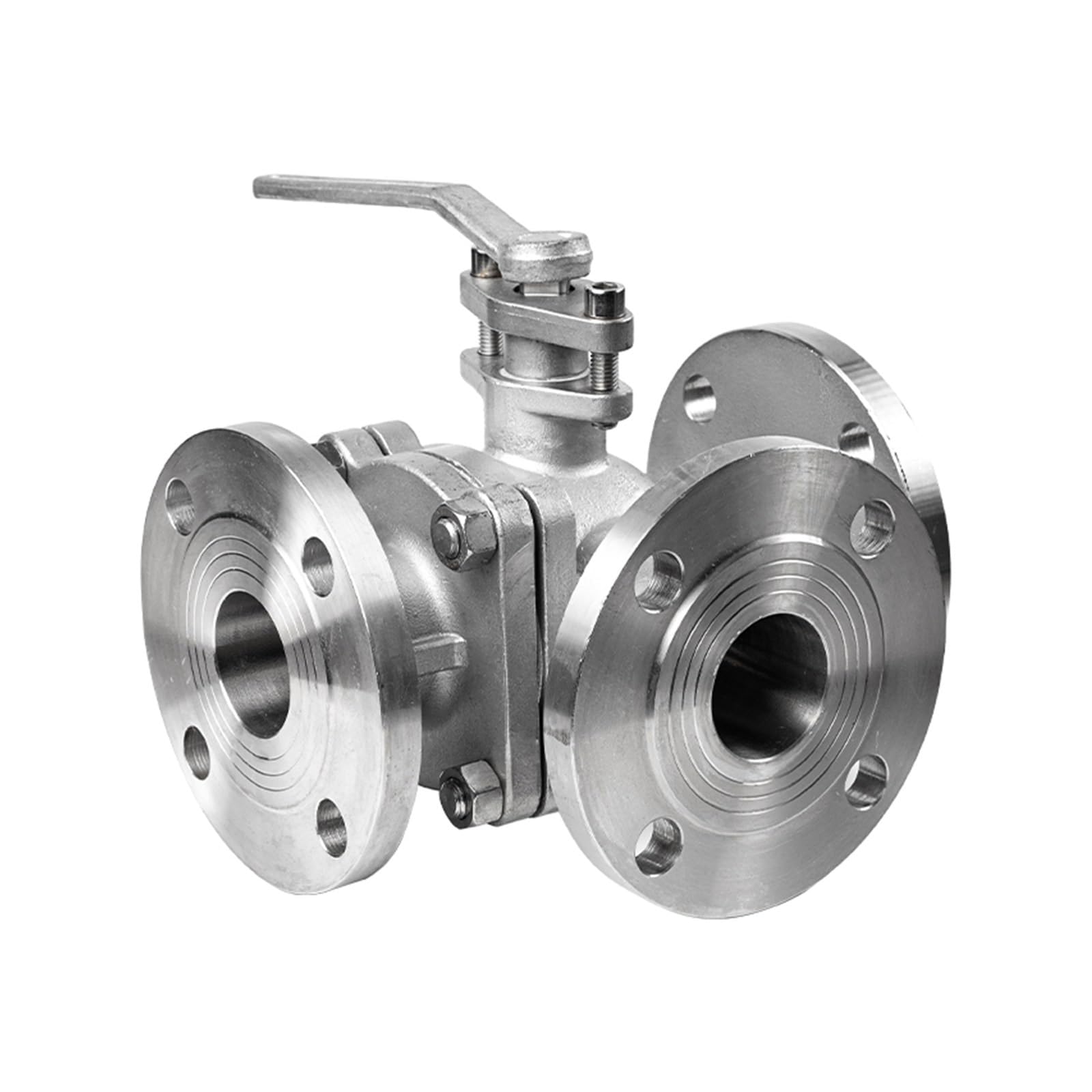 Válvula de Bola con Brida de 3 vías de Acero Inoxidable DN20 25 32 40 100 316 Tipo T Q44F/Q45F válvula reguladora de conmutación de inversión y derivación(DN80)