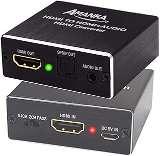 AMANKA Convertisseur HDMI Audio Extracteur |4K x 2K HDMI vers HDMI + Optique SPDIF avec 3.5 mm Stéréo 5.1CH 2.1CH pour PS3...