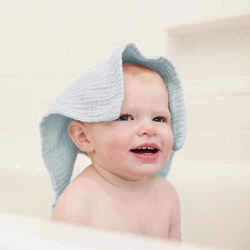 Miniatura 6 de Konssy Toallas de muselina para bebé, paquete de 7 toallas de baño 100% algodón, paños suaves para bebé y paños absorbentes para niños recién