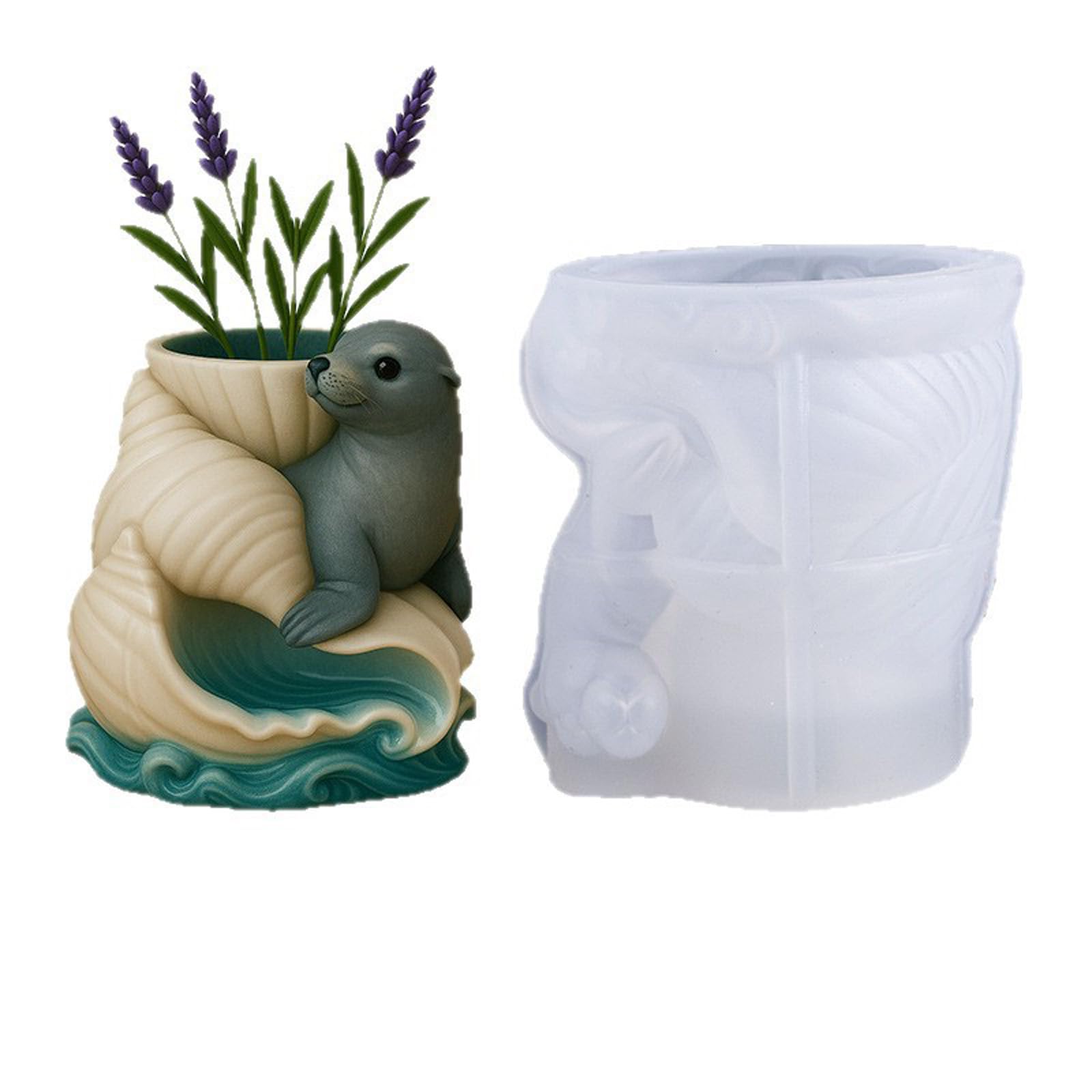 Xjdzineq Silicone Aromatherapys Cup with Leopards and Seashells Great for Projects Nonstick Release