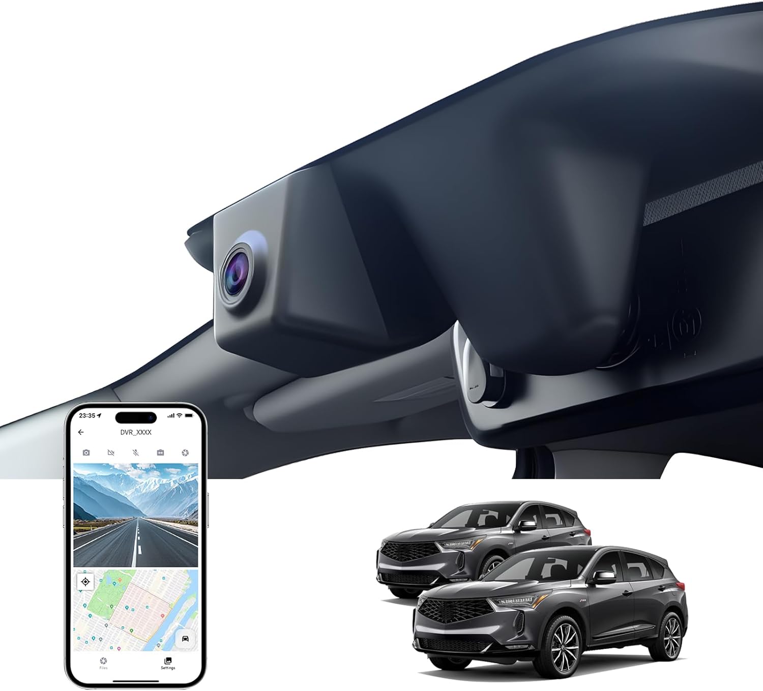 4K Dash Cam for Acura RDX 2019,2020,2021,2022 OEM-Look,2160P UHD Video,Built-in WiFi & APP,Loop Recording,G-Sensor,Plug & Play,64GB Card