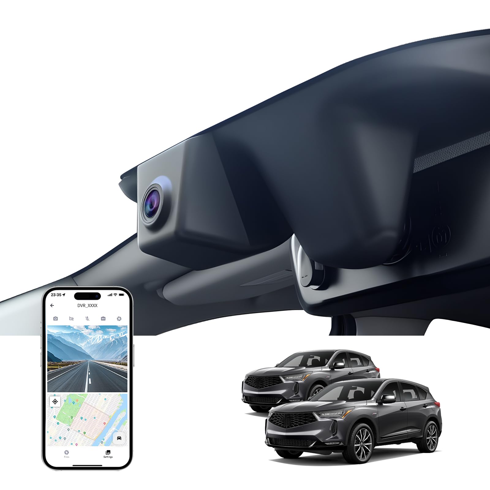 4K Dash Cam for Acura RDX 2019 2020 2021 2022 OEM-Look 2160P UHD Video Built-in WiFi APP Loop