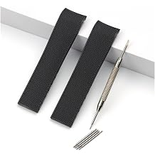 LUGEMA 21mm Rubber Silicone Watch Band Waterproof Strap Compatible with Longines Conquest Hydro Conquest L3 Watch Strap Folding Buckle Accessories