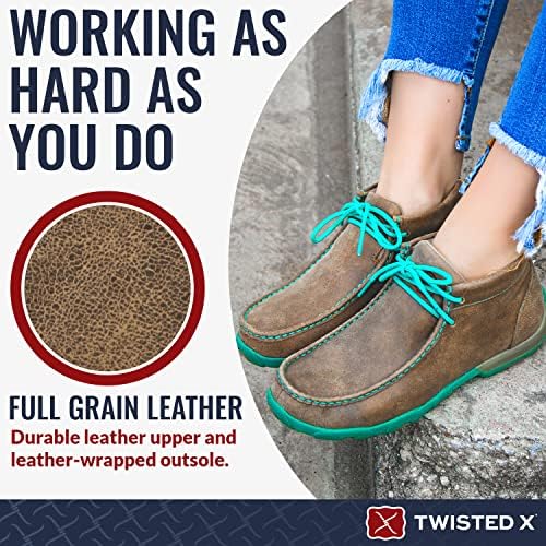 Twisted X Women’s Chukka Driving Moc, Bomber/Turquoise, 9.5(M) | Image 2